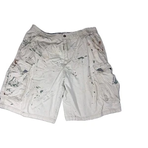 Plugg Khaki Cargo Chino Shorts - Uomo Taglia 36 Thrashed Distressed Grunge - Foto 1 di 8