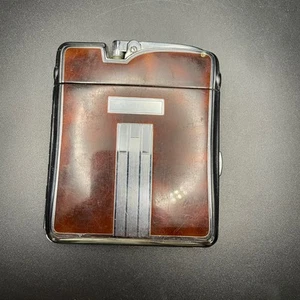 Vintage Ronson Case Art Deco 1940’s Lighter And Cigarette Case -Brown/Silver - Picture 1 of 8