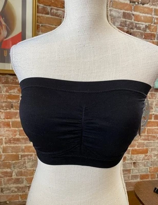 Sujetador bandeau sin costuras Yummie almohadillas extraíbles negro L/XL nuevo sin tirantes Foto 1 de 4