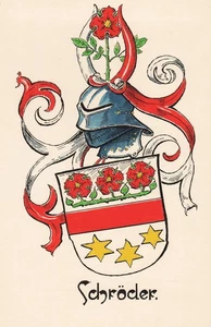 Schröder Hamburgo Escudo de armas Dibujo Dibujo 1900 - Imagen 1 de 1