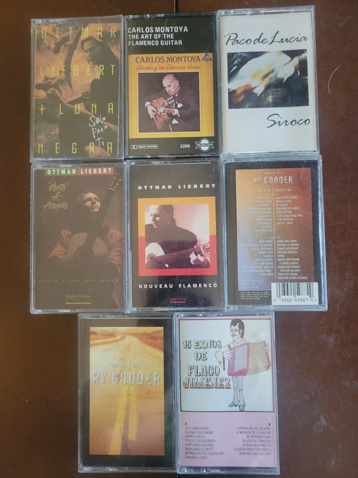 Paco De Lucia Ottmar Liebert Carlos Montoya Flaco Jimenez Ry Cooder Cassette Lot - Image 1 of 4