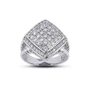 1 1/2 CTW F VS2 Round Cut Natural Certified Diamonds 14k Gold Anniversary Ring - Picture 1 of 3