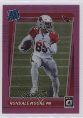 2021 Panini Donruss Rated Optic Holo Pink Preview Rondale Moore #P-270 Rookie RC - Image 1 of 2