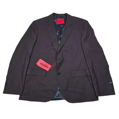 Blazer de Lana HUGO BOSS Traje Chaqueta Para Hombres 38S 38 Rojo Borgoña Calce Moderno NUEVO Foto 1 de 4