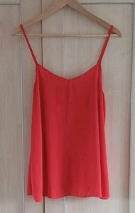 Ladies Burnt Orange Red Camisole Vest Top T Shirt Blouse Topshop Tall Size 12 - Picture 1 of 1