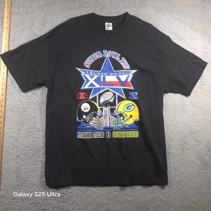 NFL Super Bowl XLV Steelers vs Packers Men's Double Sided T-Shirt Size XL - Picture 1 of 7