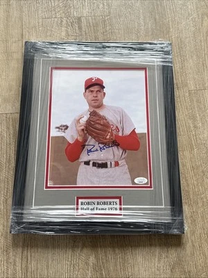 ROBIN ROBERTS FRAMED AUTOGRAPHED Signed FRAMED 8x10 MLB PHILLIES Photo JSA MLB - Image 1 of 2