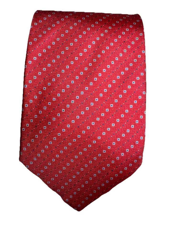 "Corbata Trevisan Venezia 100 % seda Seta rojo blanco azul diseñador hombre Italia 59""x3,75" Foto 1 de 4