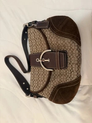 Coach 6818 SMALL Vintage Soho Y2K Brown Suede & Signature C Canvas Shoulder Bag - Image 1 of 4