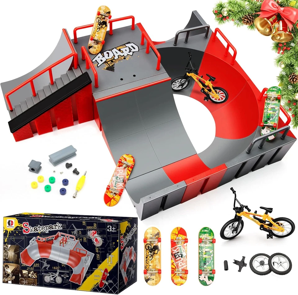 0 - 8 YEARS MOMSIV Mini Finger Skateboard and Ramp Accessories Set, Customisable
