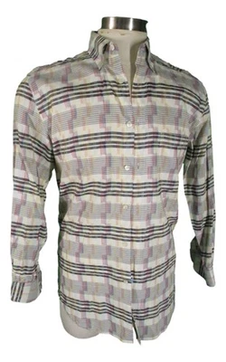 Camisa Missoni Sport Hombre Beige A Cuadros Manga Larga M Foto 1 de 3