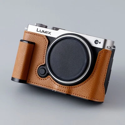 Genuine Real Leather Camera Bag Case Protect Cover Grip For Panasonic LUMIX S9 - Image 1 of 4
