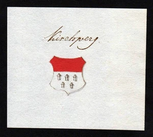 18. Jh. Kirchberg Handschrift Manuskript manuscript Wappen coat of arms - Picture 1 of 1