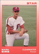 1988 Clearwater Phillies Star #21 Mark Sims