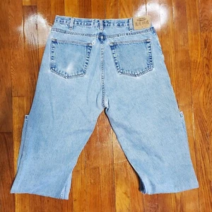 Vintage Old Navy 35x32 Blue Jeans Number 7 Fit Heavy Straight School Denim Y2K - Picture 1 of 15