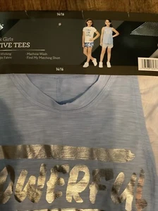 MEMBERS MARK 2 Pack Active Short Sleeve & Tank Top Tees Size 14/16 Blue/ White - Picture 1 of 3