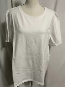 D & Co. Essentials Women's Round Neck Tee, White, XL - Picture 1 of 4