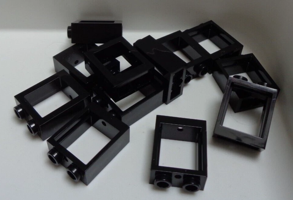 LEGO Parts & Pieces 60592 6382697 1x2x2 Window Frame Black x12 - Image 1 of 3