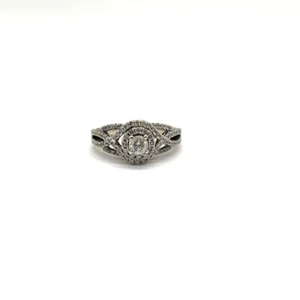 Lady's Diamond Cluster Ring 88 Diamonds 1.10 Carat T.W. 14K White Go (EPJ027567) - Picture 1 of 6