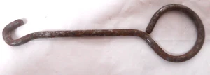 Button Boot Lace Corset Hook Puller Round Finger Hold Antique Vintage 3 1/8" L - Picture 1 of 9
