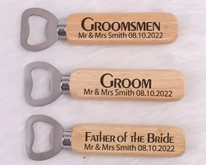 Personalized Wooden Bottle Opener, Best man Wedding Gift, Groomsman Gift - Bild 1 von 9