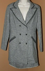 Christian Francis Roth grau Wolle Rock Set Anzug lange Jacke Wickel Fransen Rock 2  - Bild 1 von 12