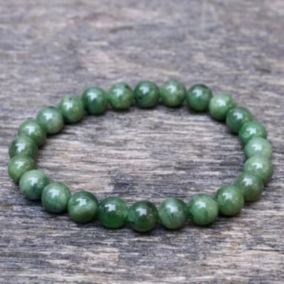 Natural Nephrite Jade Beads Bracelet Delicate Spiritual Healing Crystal Bracelet - Image 1 of 2