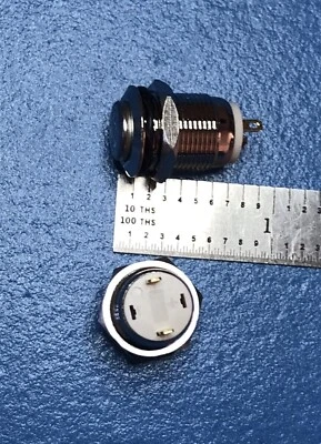 2 New Momentary Push Button Switch 12v Waterproof Power Push Button 12mm 2Pin - Image 1 of 2