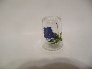 THIMBLE DIPINTO A MANO CRISTALLO ULLMANNGLASS MORNING GLORY - Foto 1 di 6