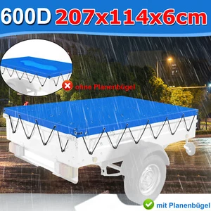 Anhänger Flachplane Abdeckplane 207x114cm für Stema PKW Hängerabdeckung mit Seil - Bild 1 von 12