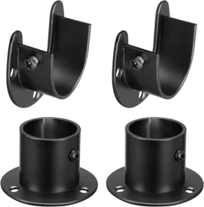 4 x 1,28 Zoll 32,5 mm Schwarz Edelstahl Schrankstange Steckdose Schrank Endstützen - Bild 1 von 5