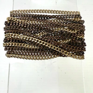 Mimco Multi Chain & Multi Tone Gold, Brown, Bronze Bracelet - Picture 1 of 24
