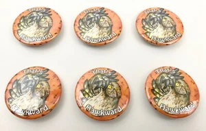 6 ct of 2” Colorful Hawk “That’s Hawkward” Buttons Pins Pinbacks Flatbacks  - Picture 1 of 3
