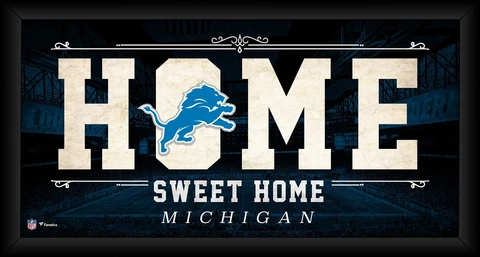 Detroit Lions Framed 10" x 20" Home Sweet Home Collage Cover
