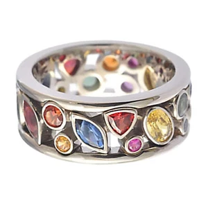 Crystal Quartz Ring Fidget Spinner Stone Ring Anxiety Jewelry-For-Women - Picture 1 of 13