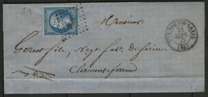 Francia: Loire / P. C. 3095 Sur N º 14B + Cad San Germain-Laval Carta De 1862 - Imagen 1 de 3