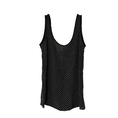Massimo Dutti 100% Silk Black Floral Print Sleeveless Tank Top Sz 4 NWT Luxury - Image 1 of 4