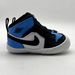 Nike Air Jordan 1 Crib Bootie Blue Black White Athletic Shoes Size 3C AT3745-400 - Picture 1 of 9