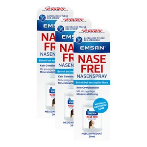 3x Emsan Nase frei Nasenspray, 20 ml: Abschwellend bei akutem Schnupfen