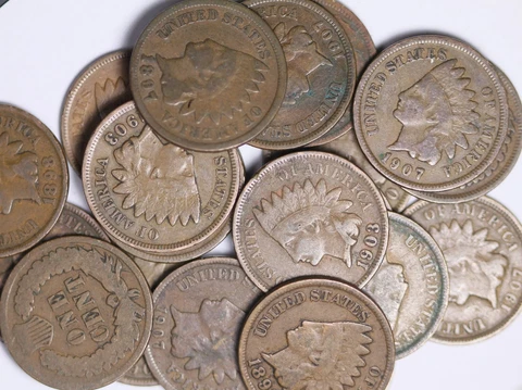 LOT OF 50 Coins Mixed Indian Head Cent Pennies GOOD/VG  1800'S + 1900'S FREE S/H Cover