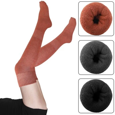 Long Socks Warm Over Knee Thigh High Wool Knitted Women's Thick Stockings Winter - Image 1 of 4