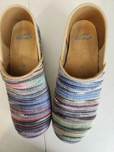 Dansko Woven Striped Clog Espadrille Colorful Sz 39 / US 8.5 - 9 per website - Picture 1 of 9