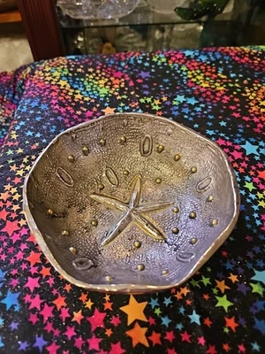 Mud Pie Sand Dollar Design  dish table kitchen decor trinket - Image 1 of 4