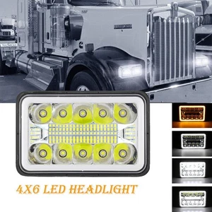 4x6'' 500W Led Headlights Hi-Lo Sealed Beam for Peterbilt Kenworth T800 W900 - Picture 1 of 11