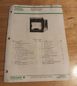 Grabadora Inteligente Yokogawa Modelo SRHD (Estilo E) Información Técnica - Imagen 1 de 3