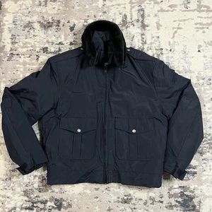 VINTAGE Elbeco Fire Department Military Bomber Jacket Navy Size Large Insulated - Picture 1 of 14