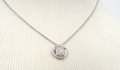 Collar colgante pequeño de plata de ley David Yurman infinito pavé de diamantes 16-17" Foto 1 de 4