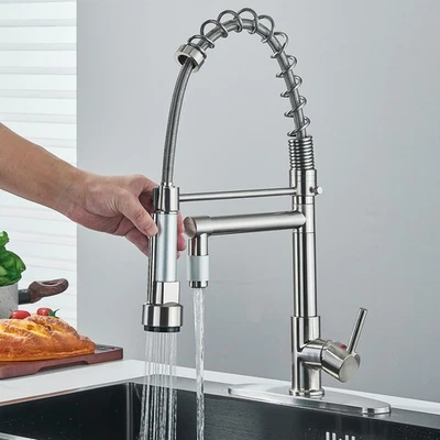 ROZIN Küchenarmatur Ausziehbar Brause Edelstahl Wasserhahn Einhand Küche Mischbatterie