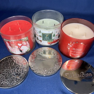 完美的圣诞节,冬季糖果苹果,TREE 农场 3 支香氛蜡烛,2 = 全新 — 第 1/4 张图片