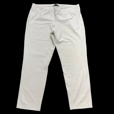 Eileen Fisher Pants Womens Petite Large Ivory Pull On Stretch Straight Made USA - Image 1 of 4